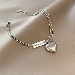 New Love Heart Bracelet, Paper Clip Bracelet 