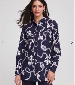 CHICO’S No Iron™ Rope Print Tunic Size 1 (8/10 M)