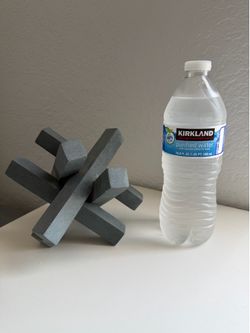 Gray Geometric Knot Sculpture | Modern Shelf Decor
