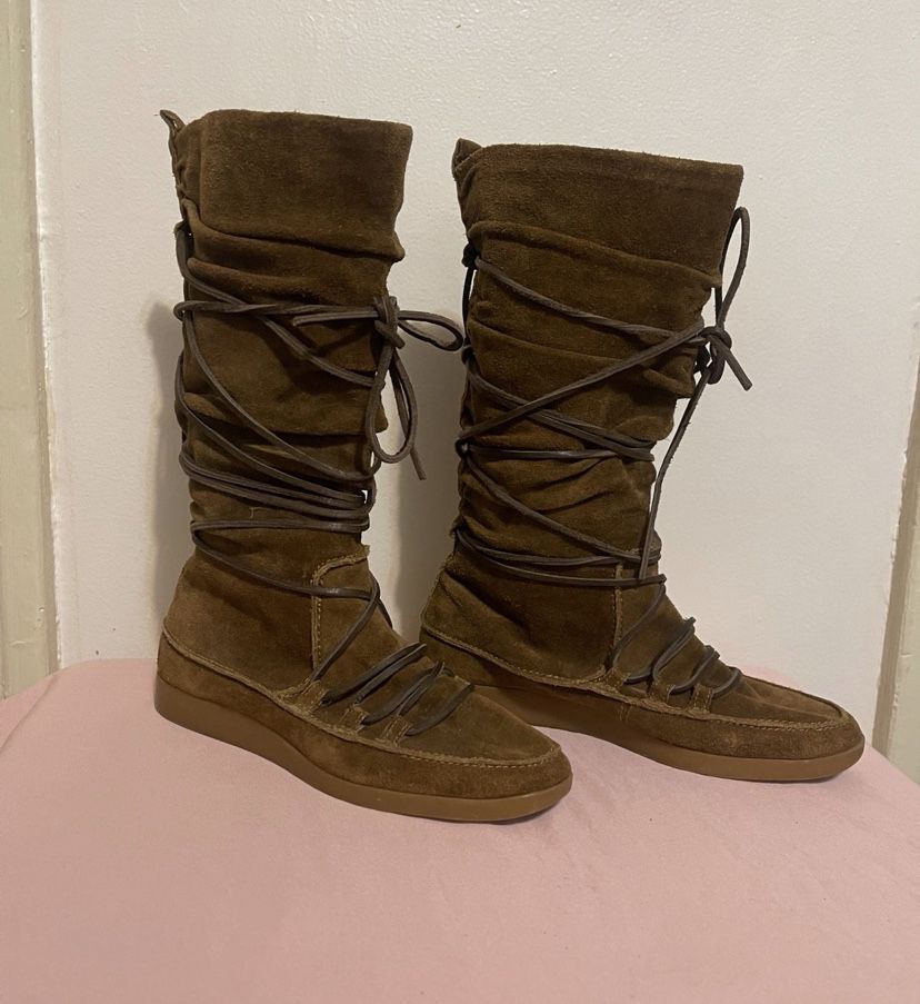 MICHAEL Michael Kors Size 7M Women's Brown Suede Lace-Up Boots