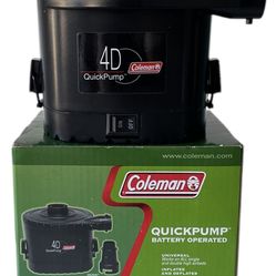 NEW Coleman 4D Battery QuickPump, Black 4D 0.5 PSI 4D Battery Electric Air Pump