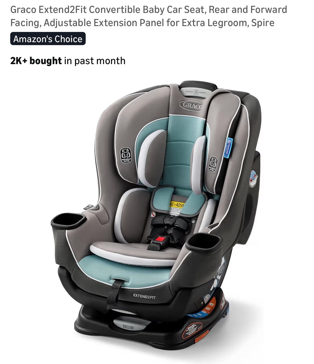 New Graco Extend2Fit Baby Car Seat
