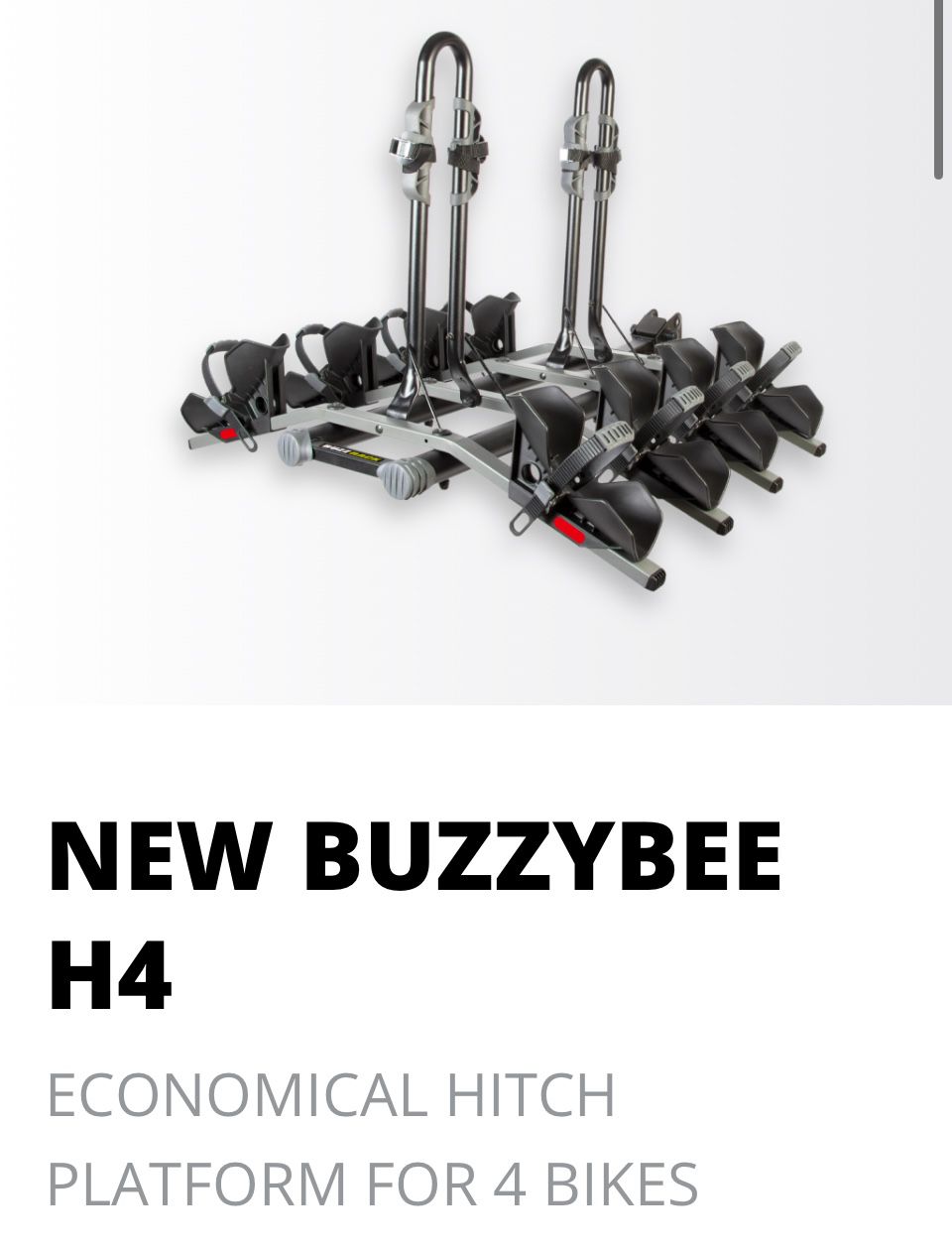 BUZZRACK BUZZRACER H4 4-Bike Platform Hitch Rack｜Fits 2" Receivers