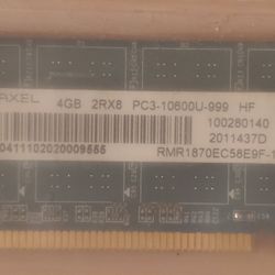 2x 4GB PC3 10600U PC RAM Modules