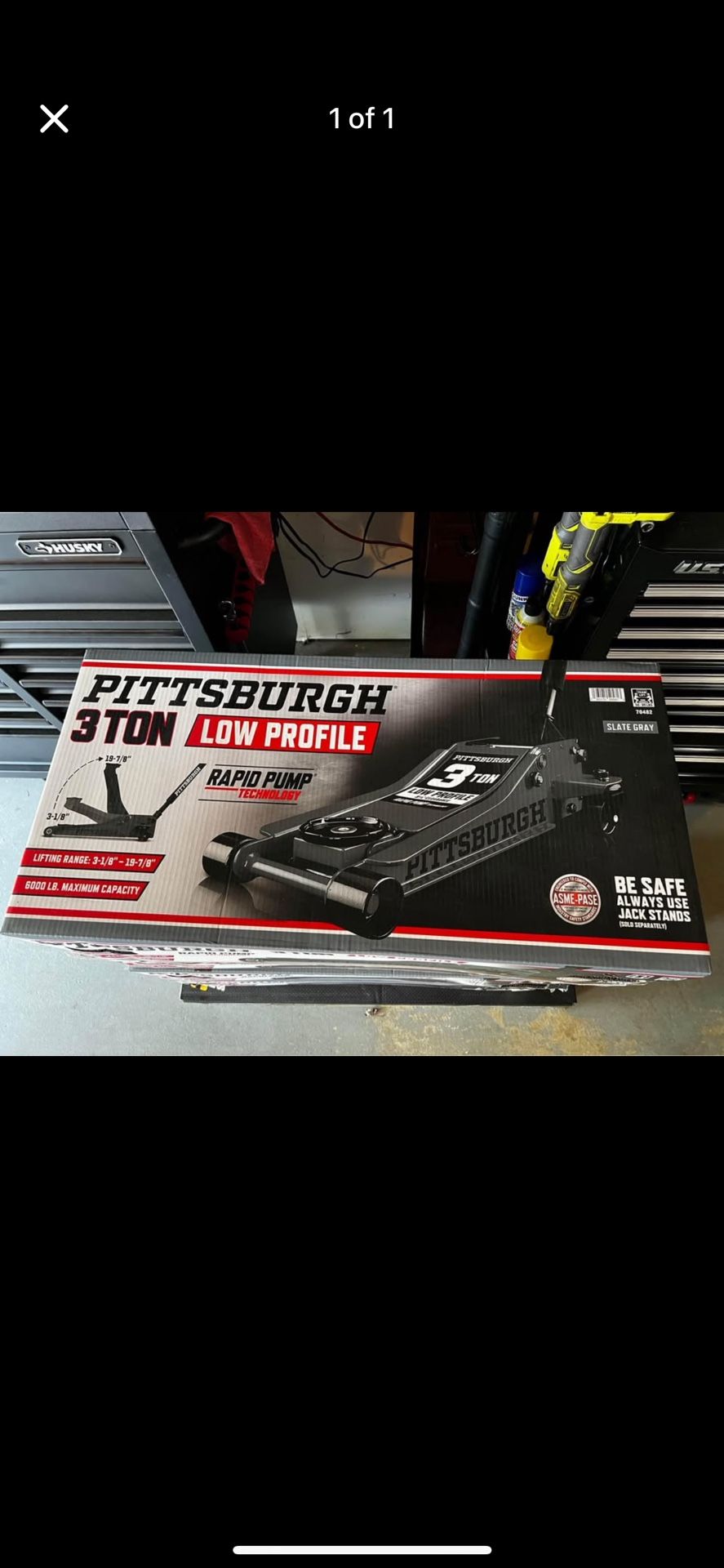 New Gray Low Profile 3 Ton Floor Jack with Rapid Pump Car Lift Garage
