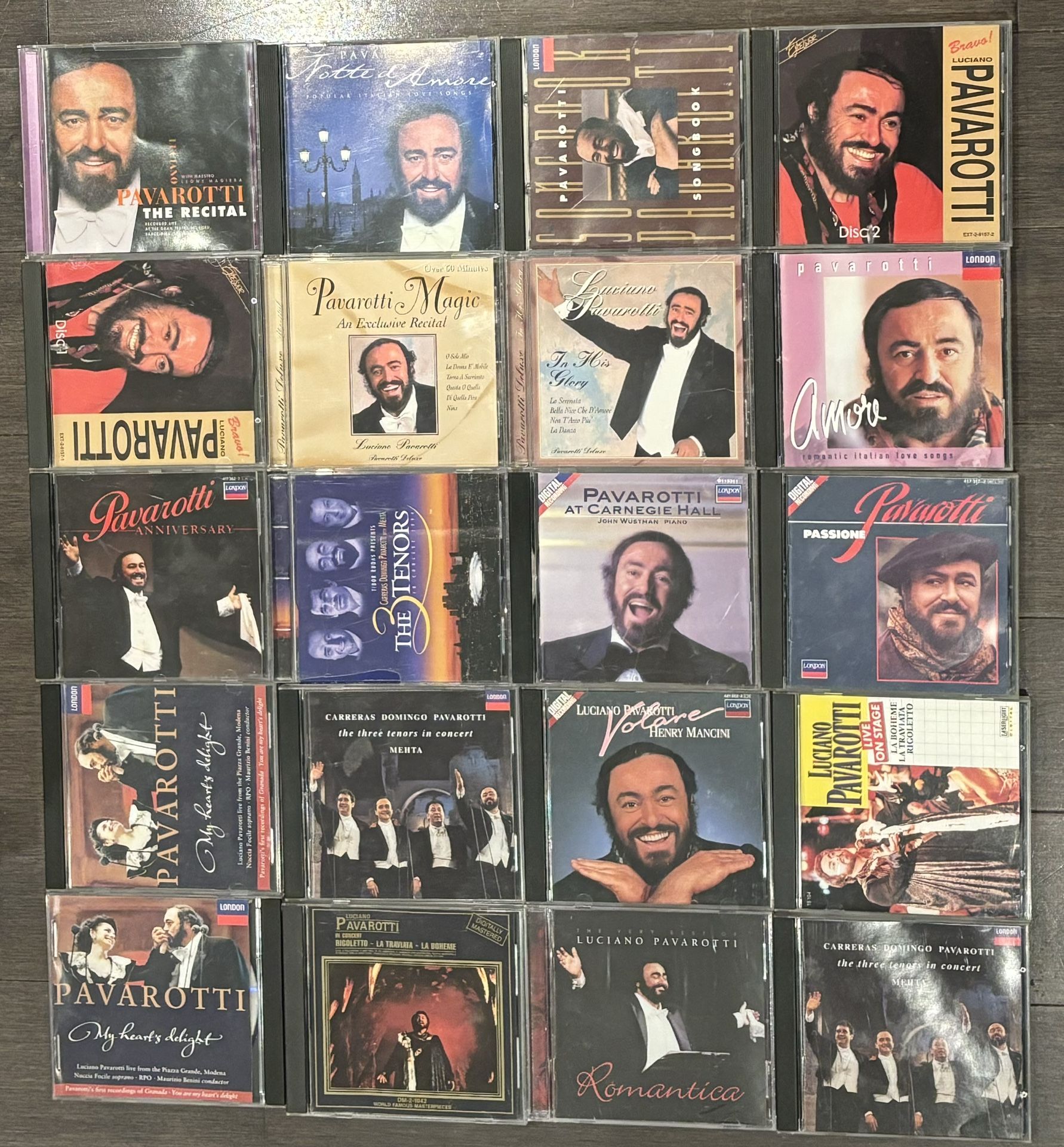 20 VARIOUS CD’S LUCIANO PAVAROTTI FROM THE GREATEST OPERA SINGER OF ALL TIME.