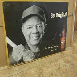 Vintage Willie Mays Coors tin sign