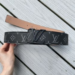 Louis Vuitton Men's LV Black Monogram Belt Size 46
