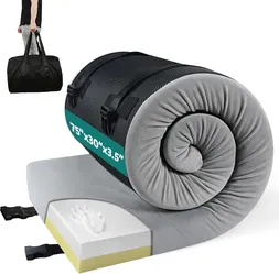 Extra Thick Supportive Foam Camping Mattress with Travel Bag
Portable Sleeping Pad for Car/Tent/Cot/SUV/Trunk/Floor/Guest Bed, Camping essentials