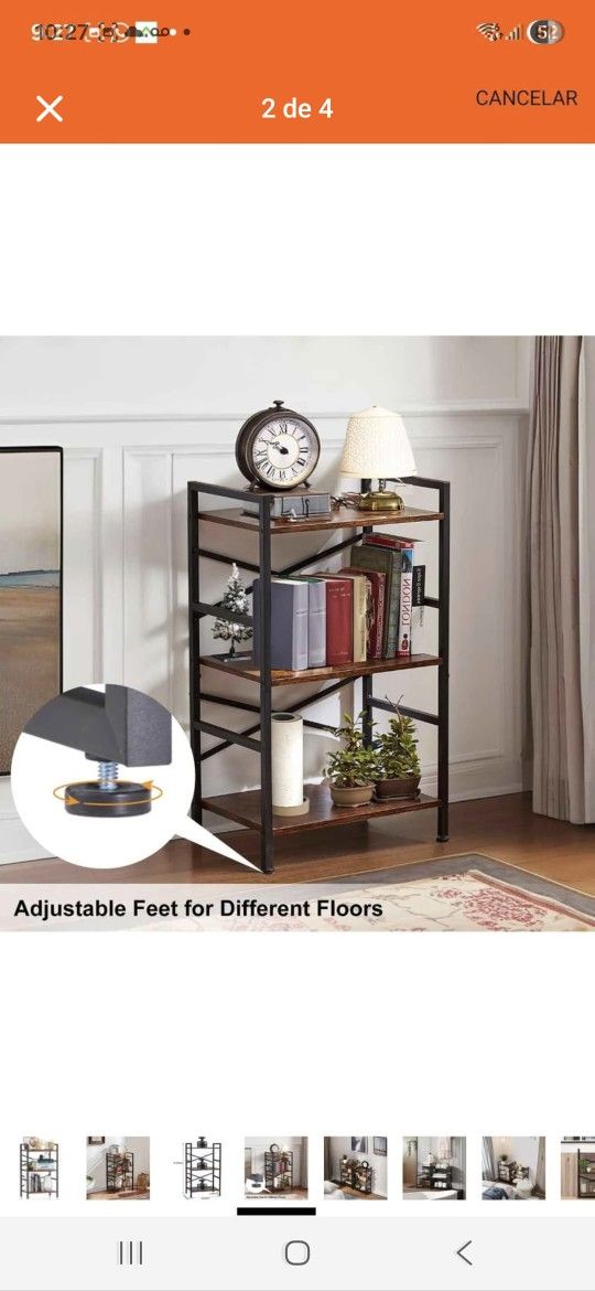 Vintage industrial 3-tier shelving unit for office and home,