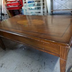 Rolling Wood Coffee Table With Drawers