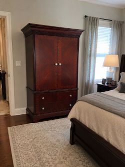 Luxury Cherry Wood Armoire Wardrobe with Drawers