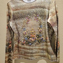 Women's mosaic brick pattern Top size S