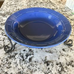Longaberger Pottery Bowl With Stand