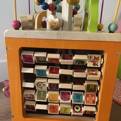 Wooden activity cube