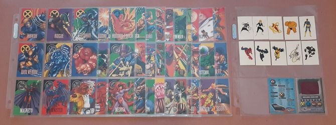 1996 Fleer Skybox Marvel Vision - 100 Card Complete Trading Card Set & temporary tattoos of (10)