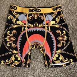 PSD Shark Boxer Briefs - black and gold 