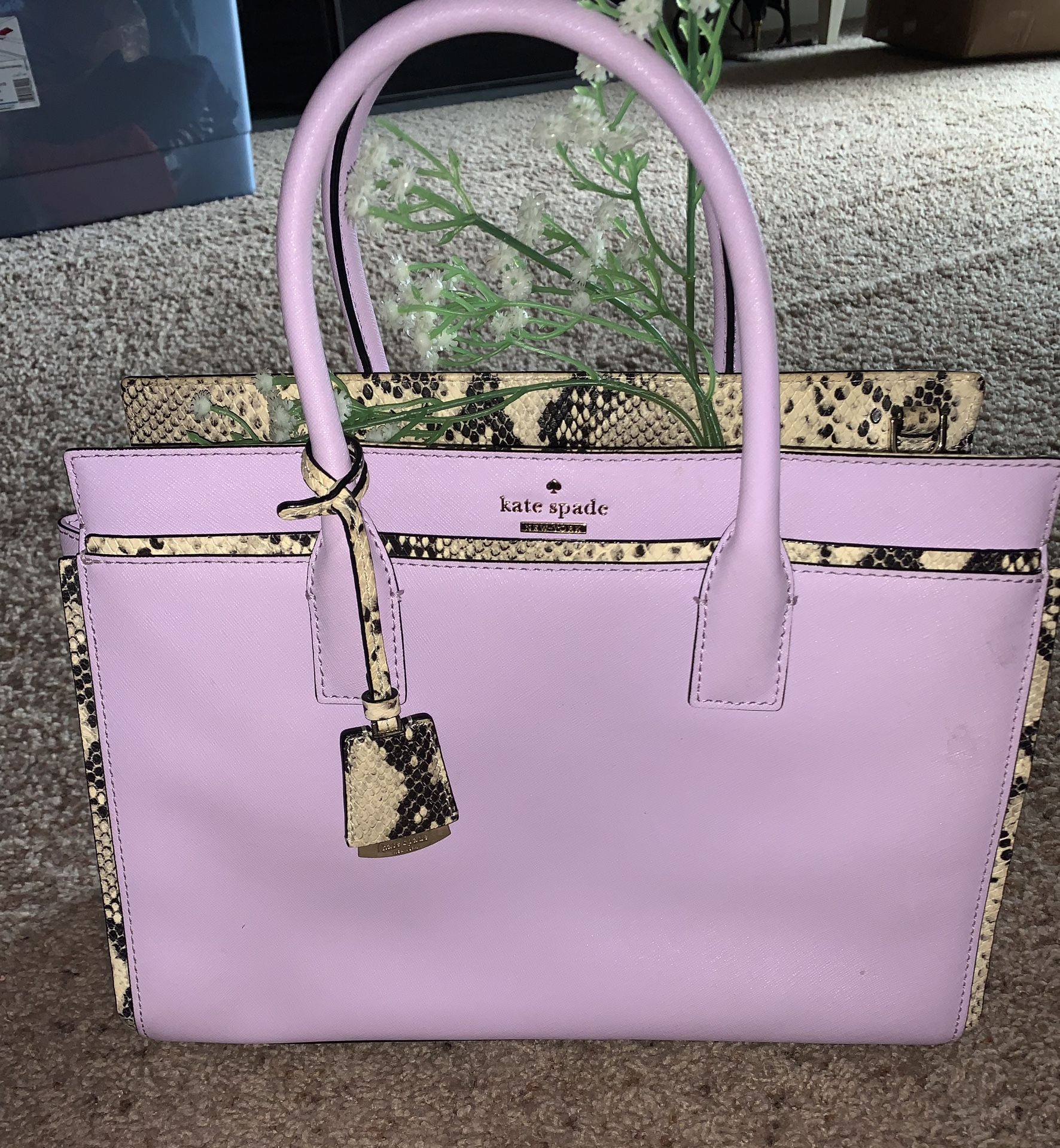 Large Snakeskin & Lavender Kate Spade Purse