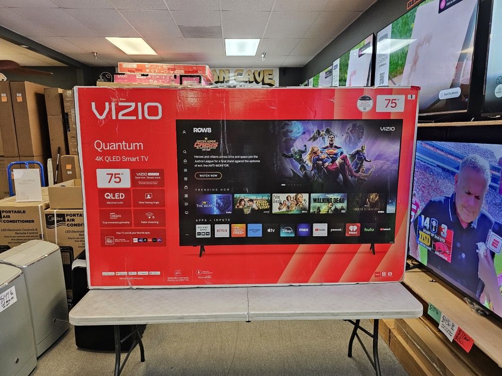 VIZIO 75 INCH QLED TV'S IN STOCK M75Q6L4 DOLBY VISION AIR PLAY W/WARRANTY - PAYMENT PLANS