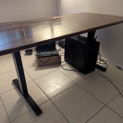 Motorized Sit Stand Desk With Controls And High Powered USB Outlets