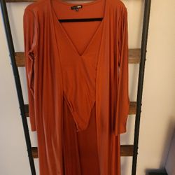 Fashion Nova Rust Bodysuit & Jacket