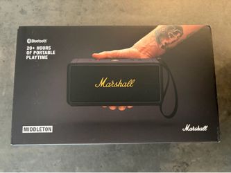 Marshall Middleton Portable Bluetooth Speaker - Rugged Waterproof  Black/Brass