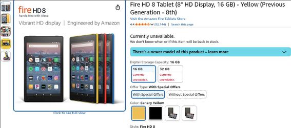 Amazon Fire HD 8 Tablet with ShowMode Dock