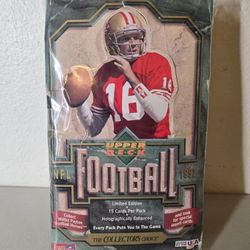 1992 Upper Deck NFL Football Trading Card Vintage Wax Pack Box 
