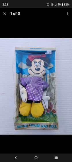 Vintage Walt Disney MINNIE MOUSE Rag Doll Plushe In Original Box