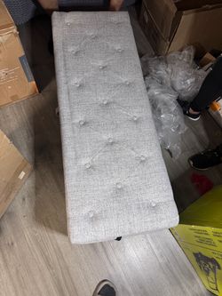 Grey Ottoman Storage Bench