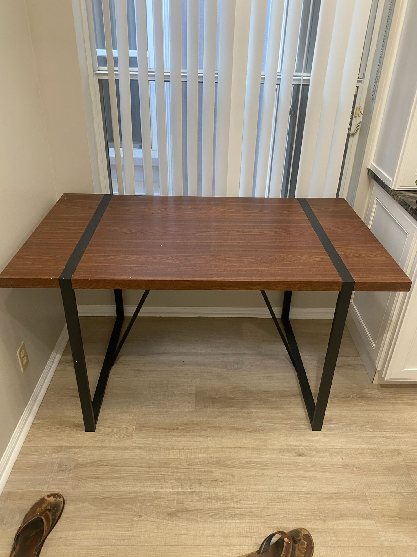 Modern Wood & Metal Dining Table – 55” x 31.5”