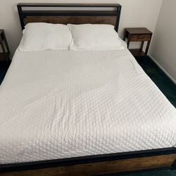 QUEEN Bedframe And Two Side Tables 