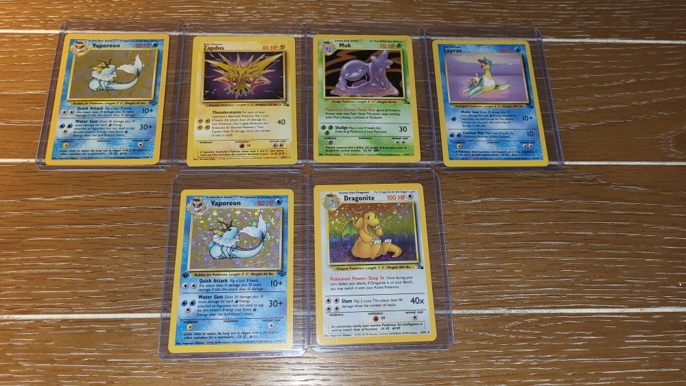 Pokemon Cards (Shadowless, 1st Edition, Grey Stamps)