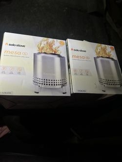 Solo Stove Mesa XL Tabletop Fire Pit with Stand | Low Smoke Outdoor Mini Fire for Urban & Suburbs | Fueled by Pellets or Wood, Stainless Steel, With T