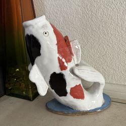 Handcrafted Ceramic Large Koi Fish Sculpture 