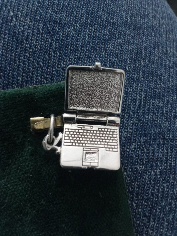 Sterling Silver Laptop Charm 