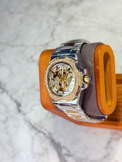 Silver Ice Skeleton Diamond Edition Watch New