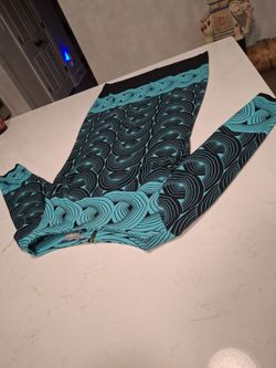 Teal and Black Abstract Print Dress