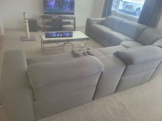 Grey reclining couch