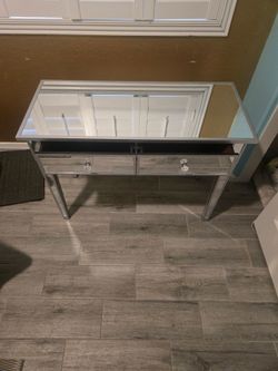 Mirrored vanity desk