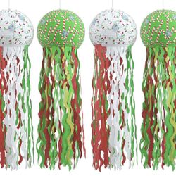 Christmas Jellyfish Paper Lanterns 12x36 Inch