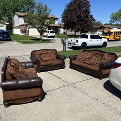 2 Couch And A Loveseat Set (Free Delivery)