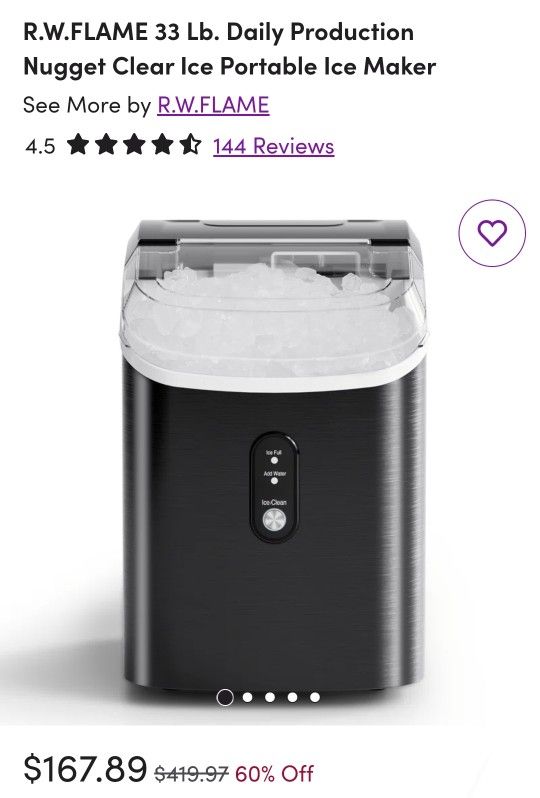 Rw Flame 33 Lbs Nugget Ice Maker