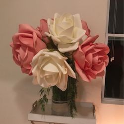 Large Artificial Flowers In Vase