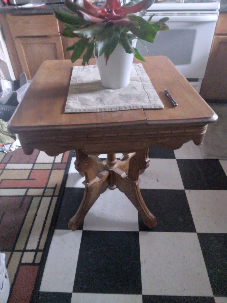 Antique Table, Bricks/papers, Metal Dog Kennel/crateh