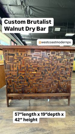 Custom Brutalist Walnut Dry Bar