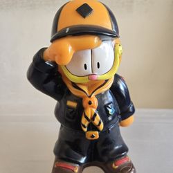 Vintage Garfield Boy Scout Plastic Piggy Bank 