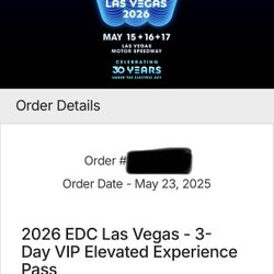 2 EDC 3-Day VIP Tickets 