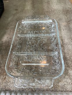 Clear Glass Divided Serving Tray