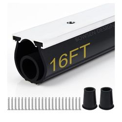 BOWSEN Heavy-Duty U+O Ring Universal Garage Door Bottom Seals Weatherstrip Weather Stripping Rubber with Aluminum Track Retainer Kit, Black (16 FT, 1-